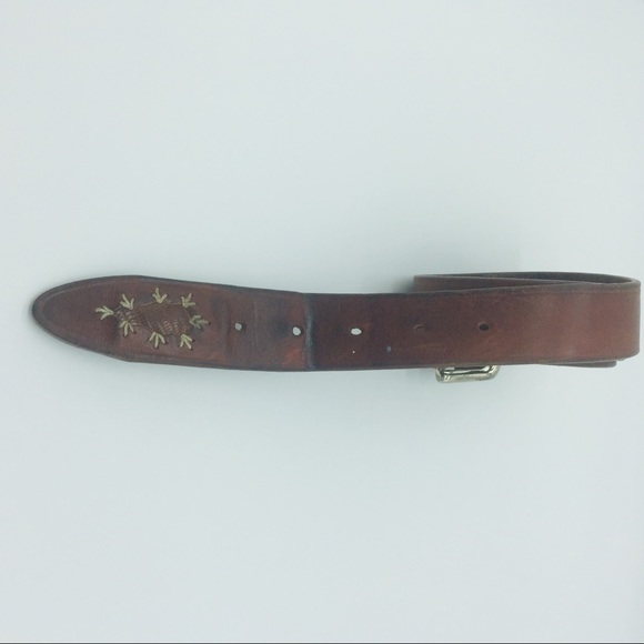 BOHO LUXE LEATHER BELT W/ STITCHING || Brown || L - Picture 6 of 8